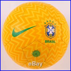 Brazil Ronaldinho Signed Nike Soccer Ball Autographed BAS Beckett COA Yellow