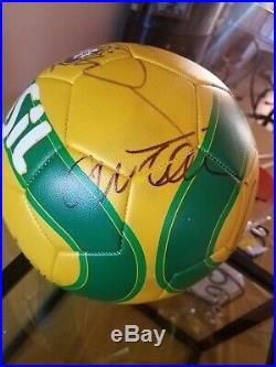 Brazil signed soccer ball by Kaka, Ronaldinho, Coutinho, Dunga, Dida, Pato, etc