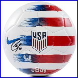CHRISTIAN PULISIC Autographed Nike 2018 USA White Prestige Soccer Ball PANINI
