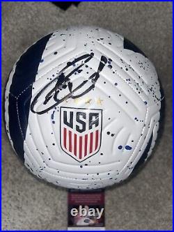 CHRISTIAN PULISIC Autographed Team USA Nike Strike Soccer Ball JSA COA THE CAP