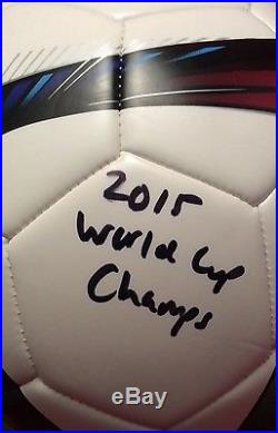 Carli Lloyd Team USA Soccer Signed 2015 World Cup Champs DUAL INSCRIBED WJSA