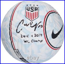 Carli Lloyd USWNT Autographed Nike USA Logo Soccer Ball with 2015