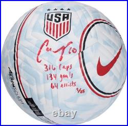 Carli Lloyd USWNT Signed Nike USA Logo Soccer Ball withInscs LE #1 of 25 Red Carli Lloyd USWNT Signed Nike USA Logo Soccer Ball withInscs LE #1 of 25 Red