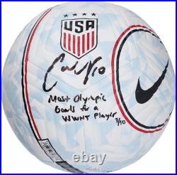 Carli Lloyd USWNT Signed Nike USA Soccer Ball withMost Olympic Goals Insc LE 10 Carli Lloyd USWNT Signed Nike USA Soccer Ball withMost Olympic Goals Insc LE 10