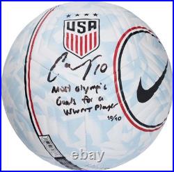 Carli Lloyd USWNT Signed Nike USA Soccer Ball withOlympic Goals fInsc LE 10/10