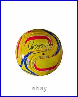 Carlos El Pibe Valderrama Signed Addidas Soccer Ball COA Proof Photo