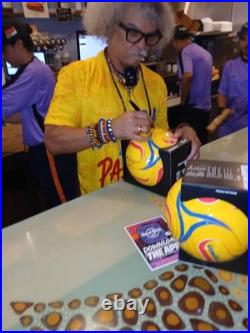 Carlos El Pibe Valderrama Signed Addidas Soccer Ball COA Proof Photo 1
