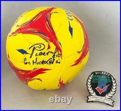 Carlos Pibe Valderrama Signed Soccer Ball Colombia Beckett BAS 1 COA