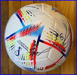 Cavani & Godin Signed 2022 World Cup Soccer Ball Uruguay National Team Beckett