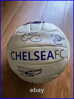 Chelsea FC soccer ball signed by all team