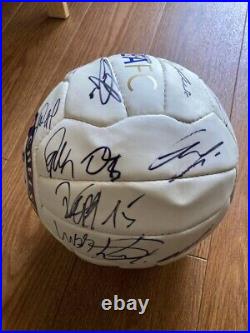 Chelsea FC soccer ball signed by all team