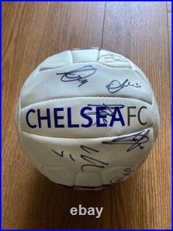 Chelsea FC soccer ball signed by all team