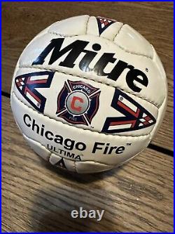 Chicago Fire Mini Soccer Ball Autographed By Dema Kovalenko and John Ball (1999)
