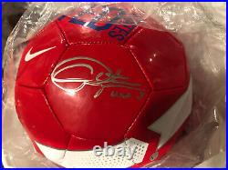 Christie Rampone Autographed USA Nike Soccer Ball WC W-COA Come W Bowl & Frame