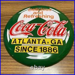 Coca-Cola signboard green color soccer ball pattern Vintage Rare