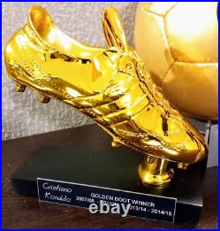 Cristiano Ronaldo Autographed Golden Ball and a Golden Boot Statue Cristiano Ronaldo Autographed Golden Ball and a Golden Boot Statue
