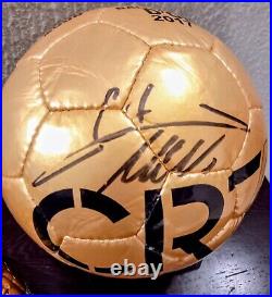 Cristiano Ronaldo Autographed Golden Ball and a Golden Boot Statue Cristiano Ronaldo Autographed Golden Ball and a Golden Boot Statue