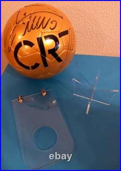 Cristiano Ronaldo Autographed Golden Ball edition Whith a Support Displey Cristiano Ronaldo Autographed Golden Ball edition Whith a Support Displey