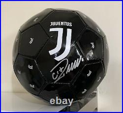 Cristiano Ronaldo Signed Autographed Juventus Soccer Ball CR7 Football Black