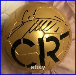 Cristiano Ronaldo Signed CR7 Museum Ball Gold Soccer CR7 Museum Store to Europe
