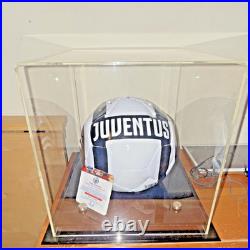 Cristiano Ronaldo Signed Juventus Soccer Ball GA COA Display Case
