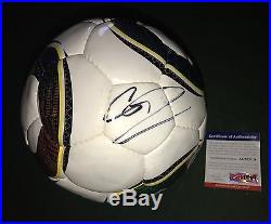Cristiano Ronaldo signed soccer ball Real Madrid World Cup PSA DNA photo proof