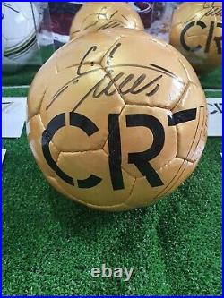 Cristiano ronaldo cr7 museum hand signed golden soccer ball autograph