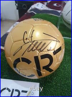 Cristiano ronaldo cr7 museum hand signed golden soccer ball autograph