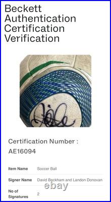David Beckham And Landon Donovan Signed La Galaxy Jabulani Sz5 Ball Beckett Loa