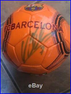 David Villa Signed Autographed Barcelona Soccer Ball Futbol Jsa STICKER ONLY