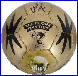 David Villa Signed Gold Soccer Ball Proof COA Autographed New York City FC Spain