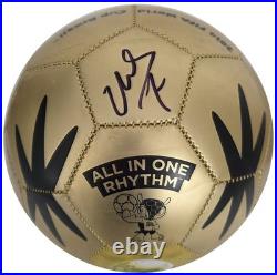 David Villa Signed Gold Soccer Ball Proof COA Autographed New York City FC Spain