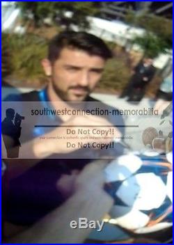 David Villa Signed UEFA Champions Soccer Ball, Atletico Madrid, Autographed, Proof