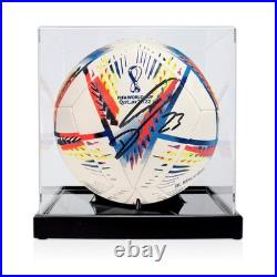 Emi Martinez Signed 2022 World Cup Football. Display Case