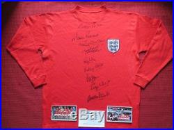 England 9 Hand Signed 1966 World Cup Final Retro Shirt- Ball Hurst Photo Proof