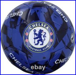 Enzo Fernandez Chelsea FC Autographed Chelsea Blue & Black Logo Soccer Ball