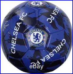 Enzo Fernandez Chelsea FC Autographed Chelsea Blue & Black Logo Soccer Ball