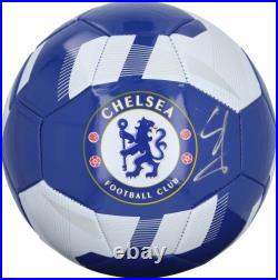 Enzo Fernandez Chelsea FC Autographed Chelsea Blue & White Logo Soccer Ball