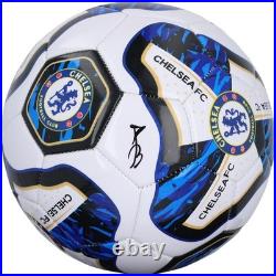 Enzo Fernandez Chelsea FC Autographed Chelsea White & Gold Logo Soccer Ball