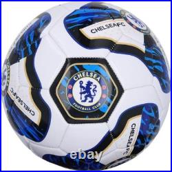 Enzo Fernandez Chelsea FC Autographed Chelsea White & Gold Logo Soccer Ball