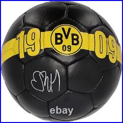 Erling Haaland Borussia Dortmund Autographed Black Soccer Ball