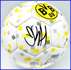 Erling Haaland Signed Borussia Dortmund Soccer White Ball BAS Beckett Witnessed