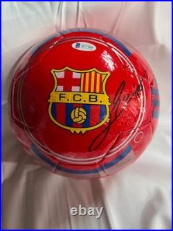FC Barcelona Lionel Messi Signed Autographed Soccer Ball Beckett BAS
