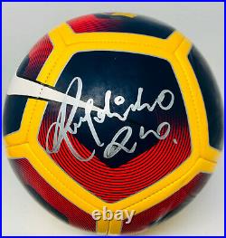 FC Barcelona Ronaldinho Signed Nike Soccer Ball Autographed BAS Beckett Witness