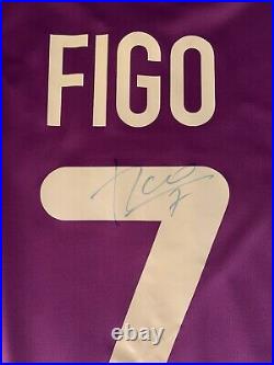 FIGO Signed Shirt Jersey Real Madrid Barcelona FC Sporting Portugal FIFA Messi