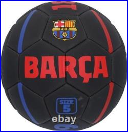 Fermin Lopez FC Barcelona Autographed Black Logo Soccer Ball