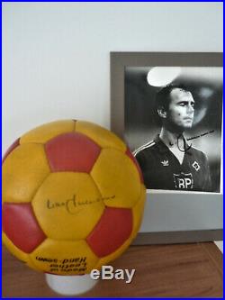 Franz Beckenbauer Hand Signed Ball and Press Photo