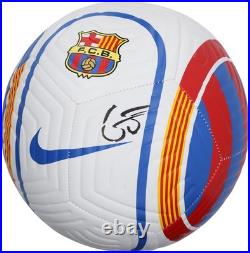Gavi Barcelona Autographed White, Red and Blue Soccer Ball