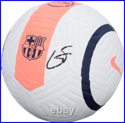 Gavi Barcelona Autographed White Soccer Ball Fanatics Authentic Certified