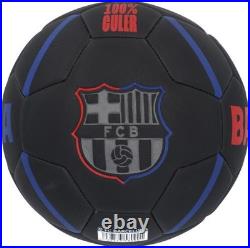 Gavi FC Barcelona Autographed Black Logo Soccer Ball